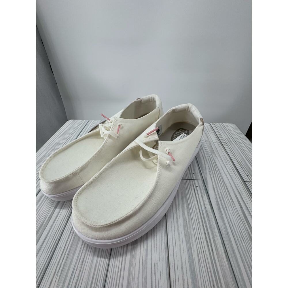 Hey Dude Wendy Rise Women's Shoes Spark White W9 Lightweight Casual‎ Slip-On New